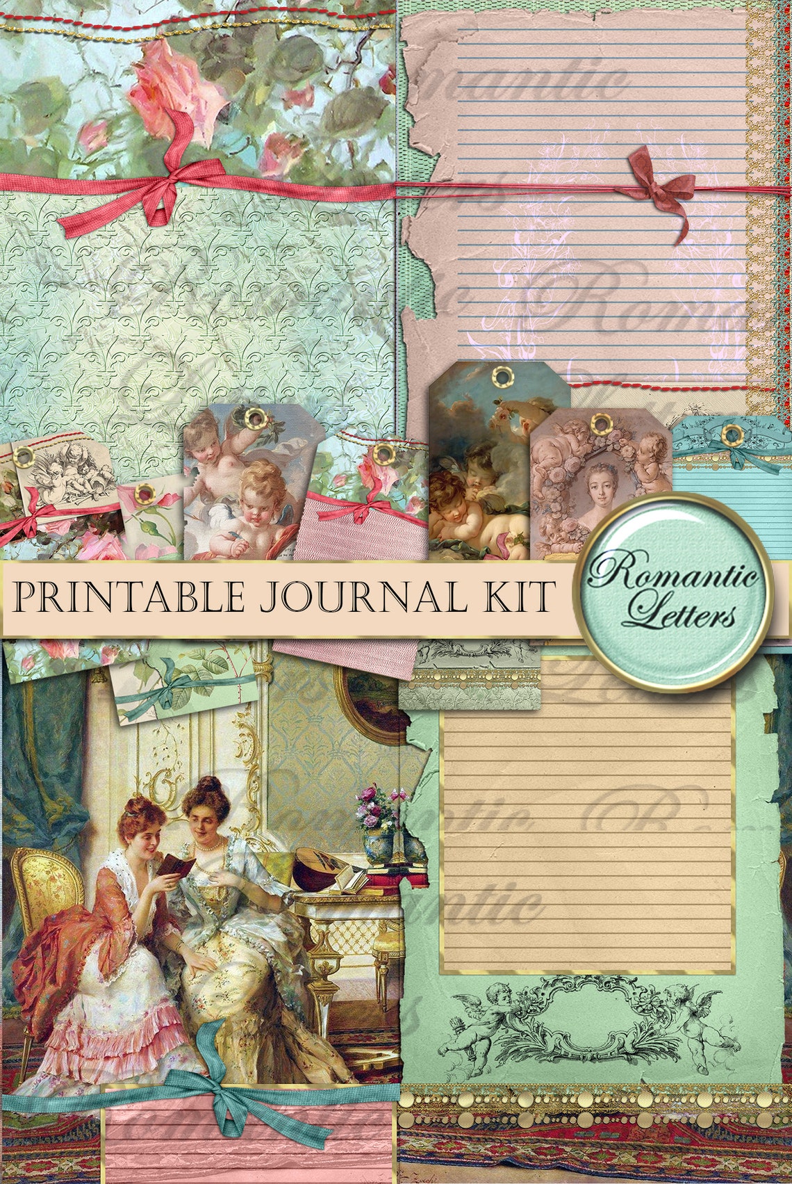 Printable Junk Journal Kit Digital Collage Sheet Printable Junk Journal ...