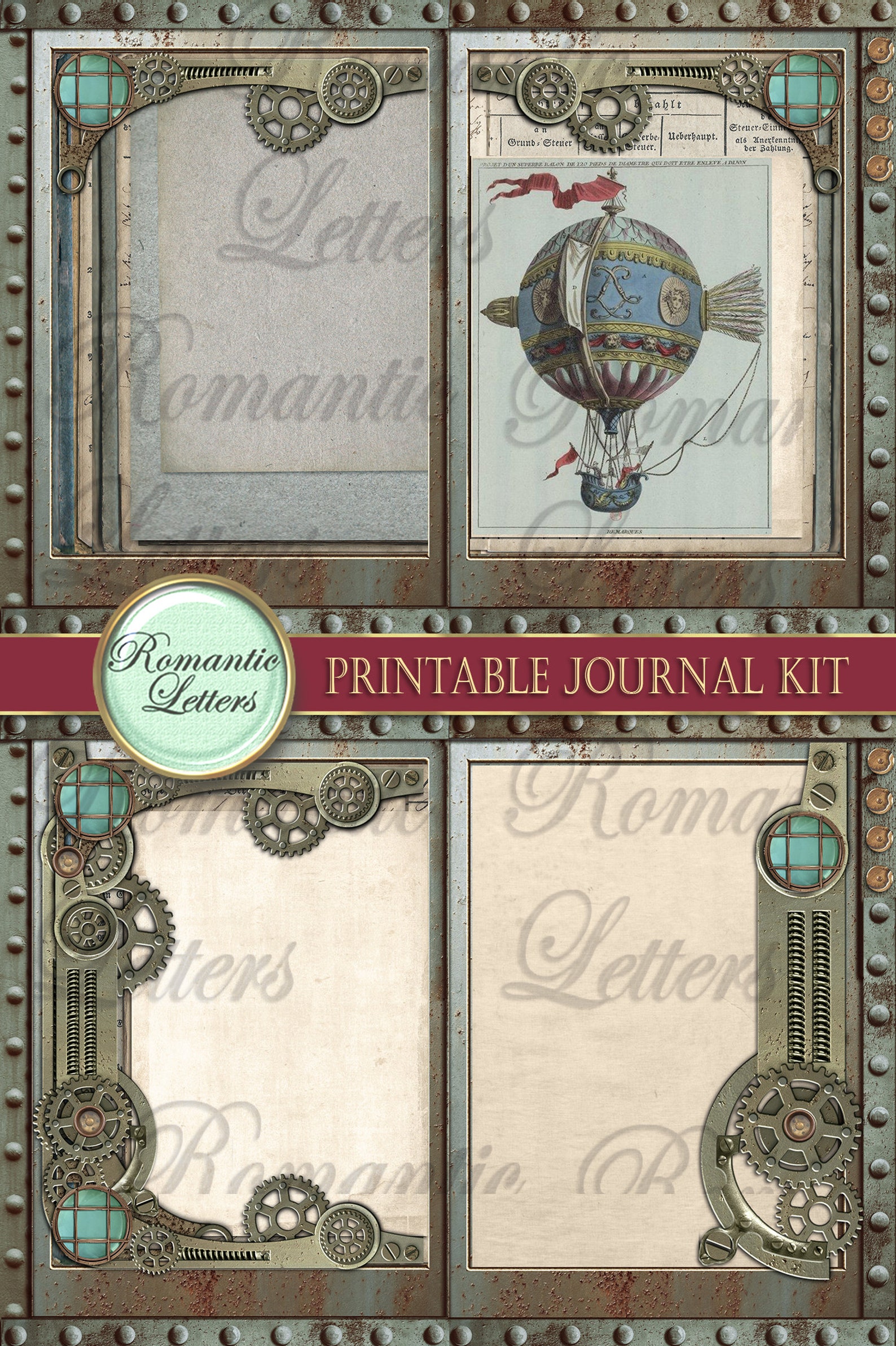 Steampunk Printable Junk Journal Kit Digital Scrapbook Printable ...