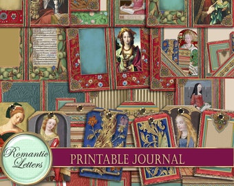 Afdrukbare Junk journal kit digitale scrapbook afdrukbare journal craft papier A4 8.5x11 mini album middeleeuwse journal pagina's tags downloaden gothic