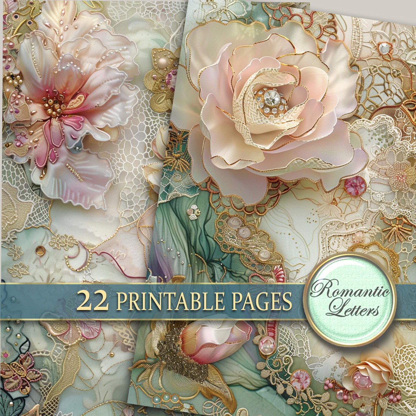 Printable Digital Junk Journal Pages Wedding Scrapbook Paper Pack ...