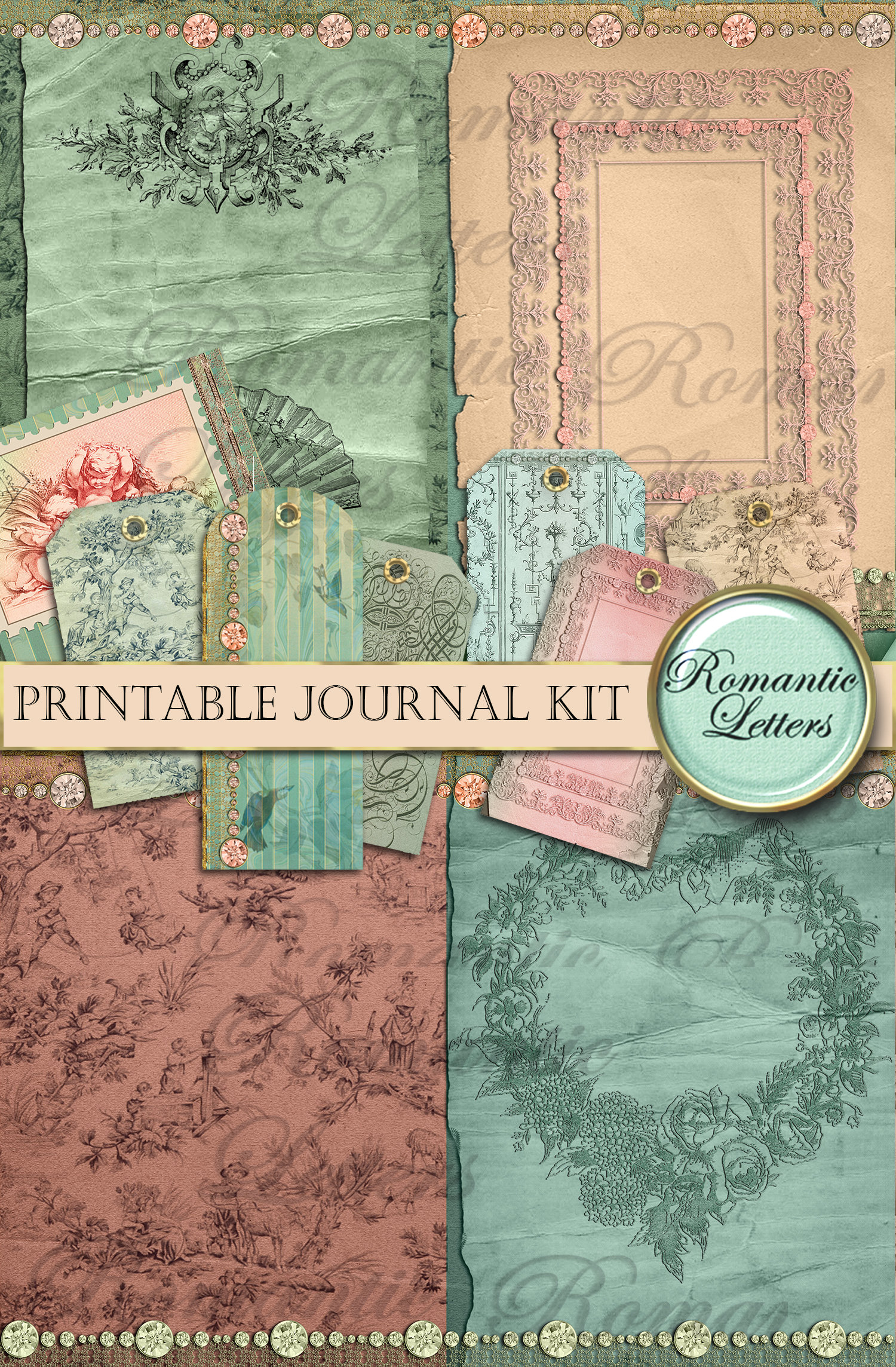 Printable Scrapbook Kit Paper Victorian Printable Journal Pages ...