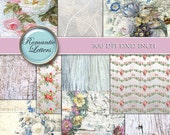 Digital  Shabby chic paper digital scrapbook Shabby chic background floral digital decoupage paper Shabby chic paper decoupage rose digital