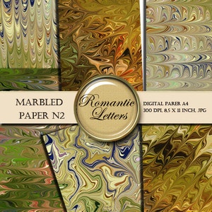 Confezione di carta per scrapbooking digitale marmorizzata carta origami marmorizzata carta per decoupage stampabile marmorizzata carta digitale verde carta stampabile marmorizzata