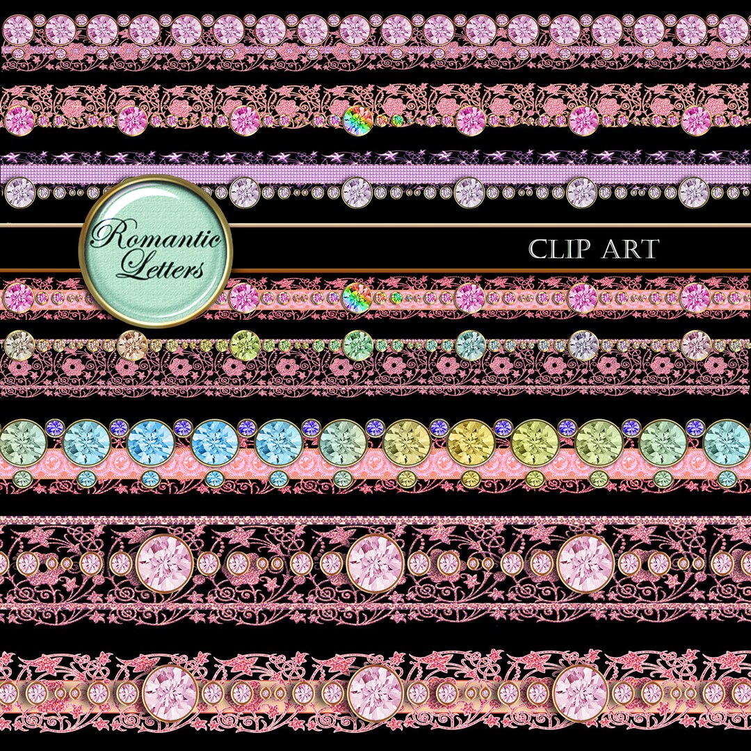 Digital Borders Diamond Lace Clip Art Digital Scrapbook - Etsy