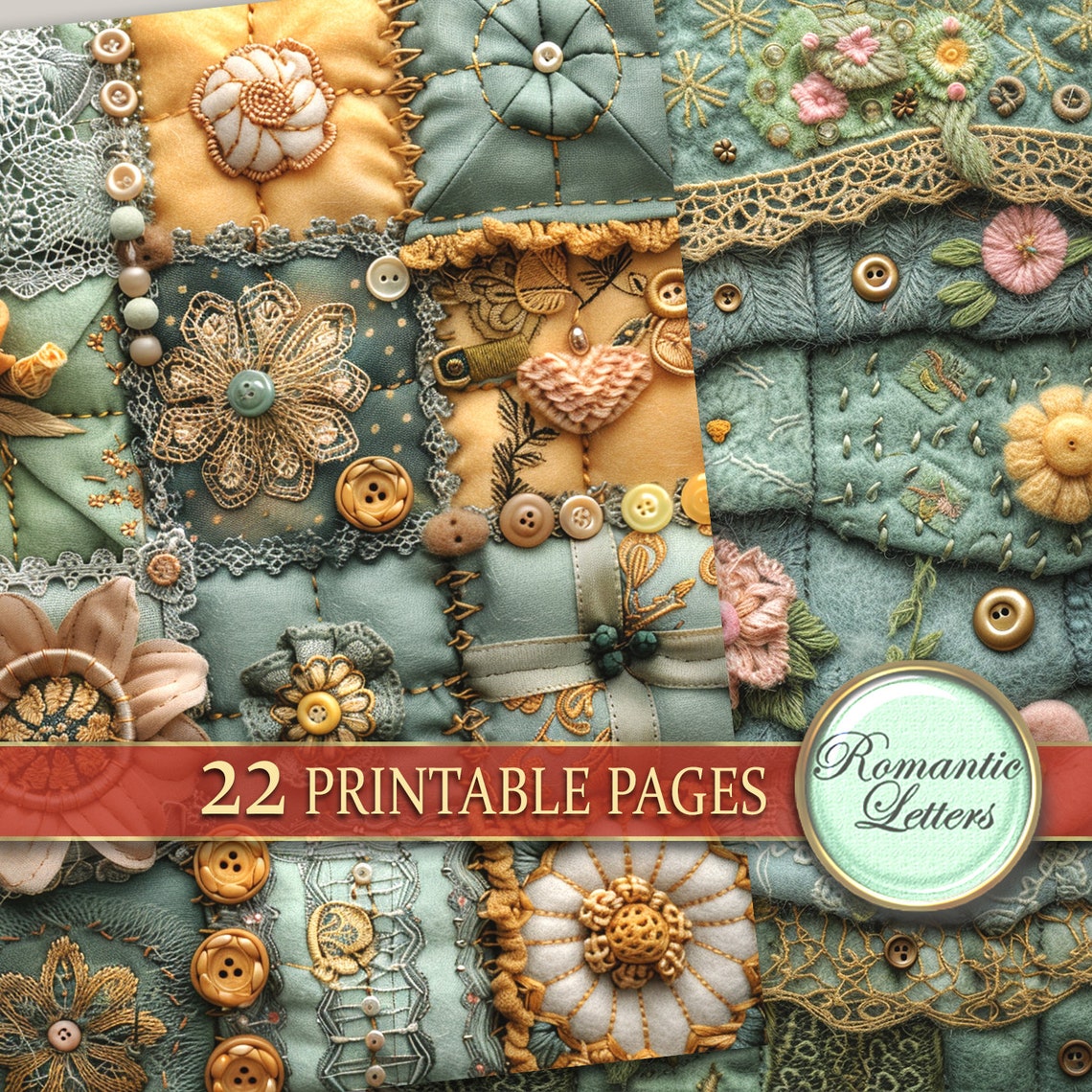 Digital Printable Scrapbook Paper Pack Junk Journal Paper Patchwork ...