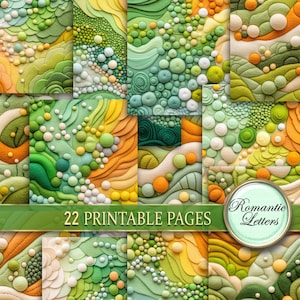 Digital printable Scrapbook Papier Pack Junk Journal Seiten Patchwork niedliches druckbares Handwerk Papier Kinder Album Quilt Filz Wolle Frühling