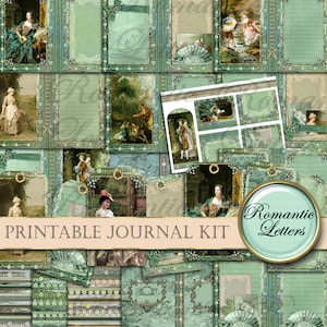 Baroque printable journal kit digital printable scrapbook paper printable craft paper A4  8.5x11 printable  junk journal pages tags cards