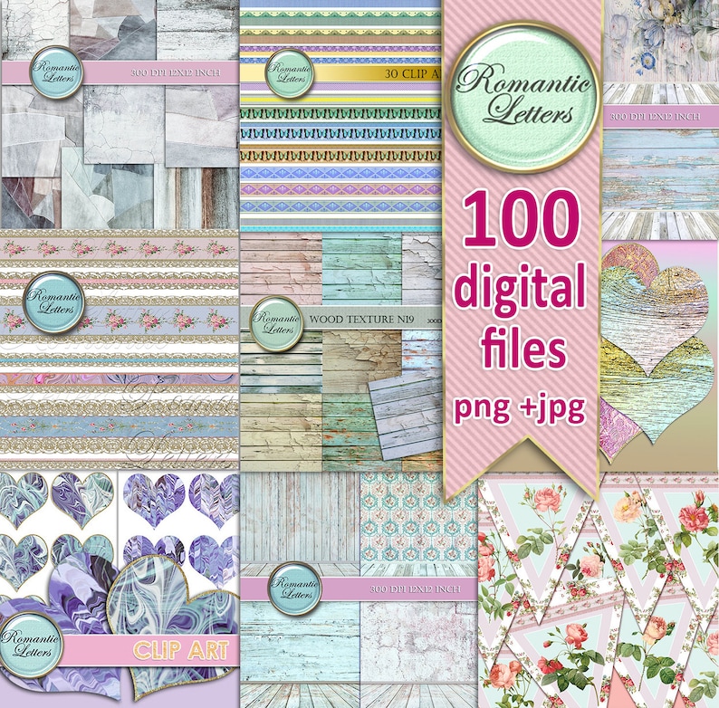 Digital Paper Wood Digital Scrapbook Paper Pack Wood Texture Etsy