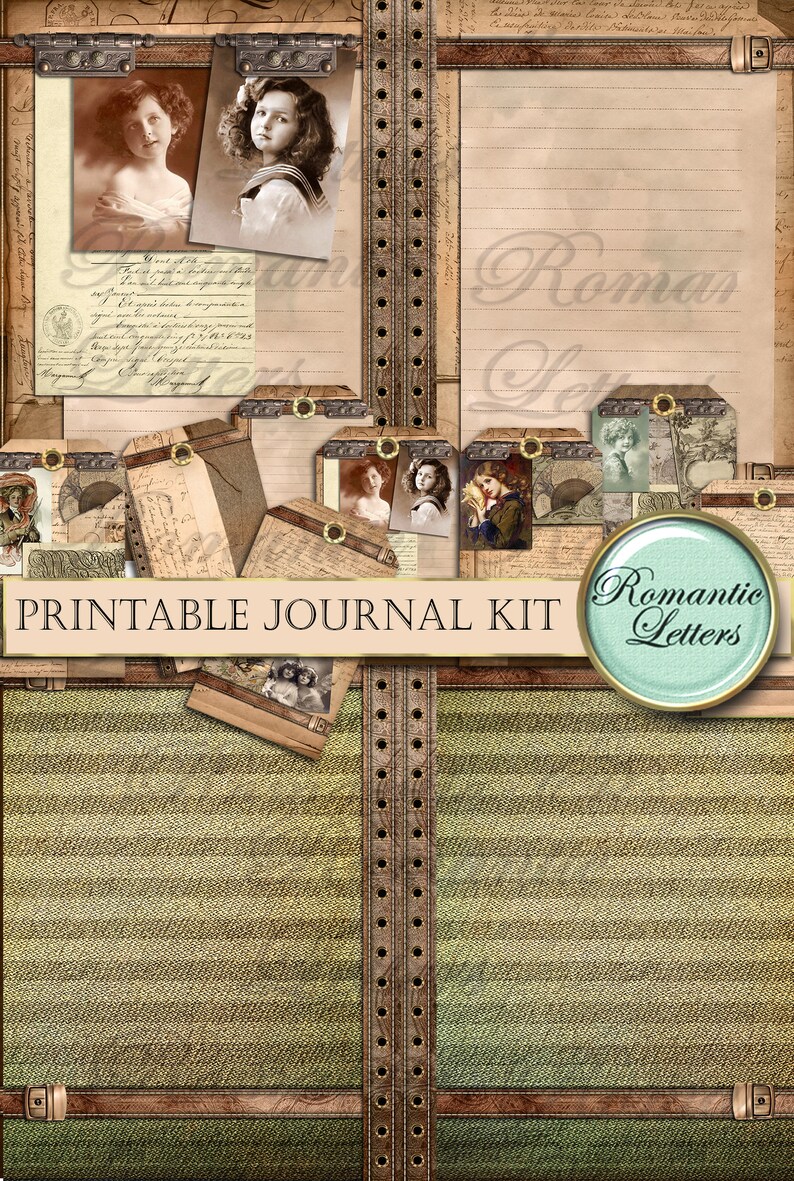 Printable Junk Journal Kit Victorian Digital Scrapbook Pages Printable ...