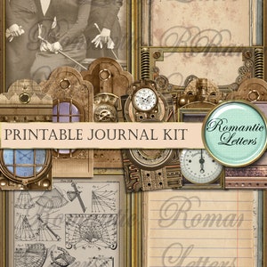 Steampunk Printable Junk Journal Kit Industrial Digital Scrapbook ...