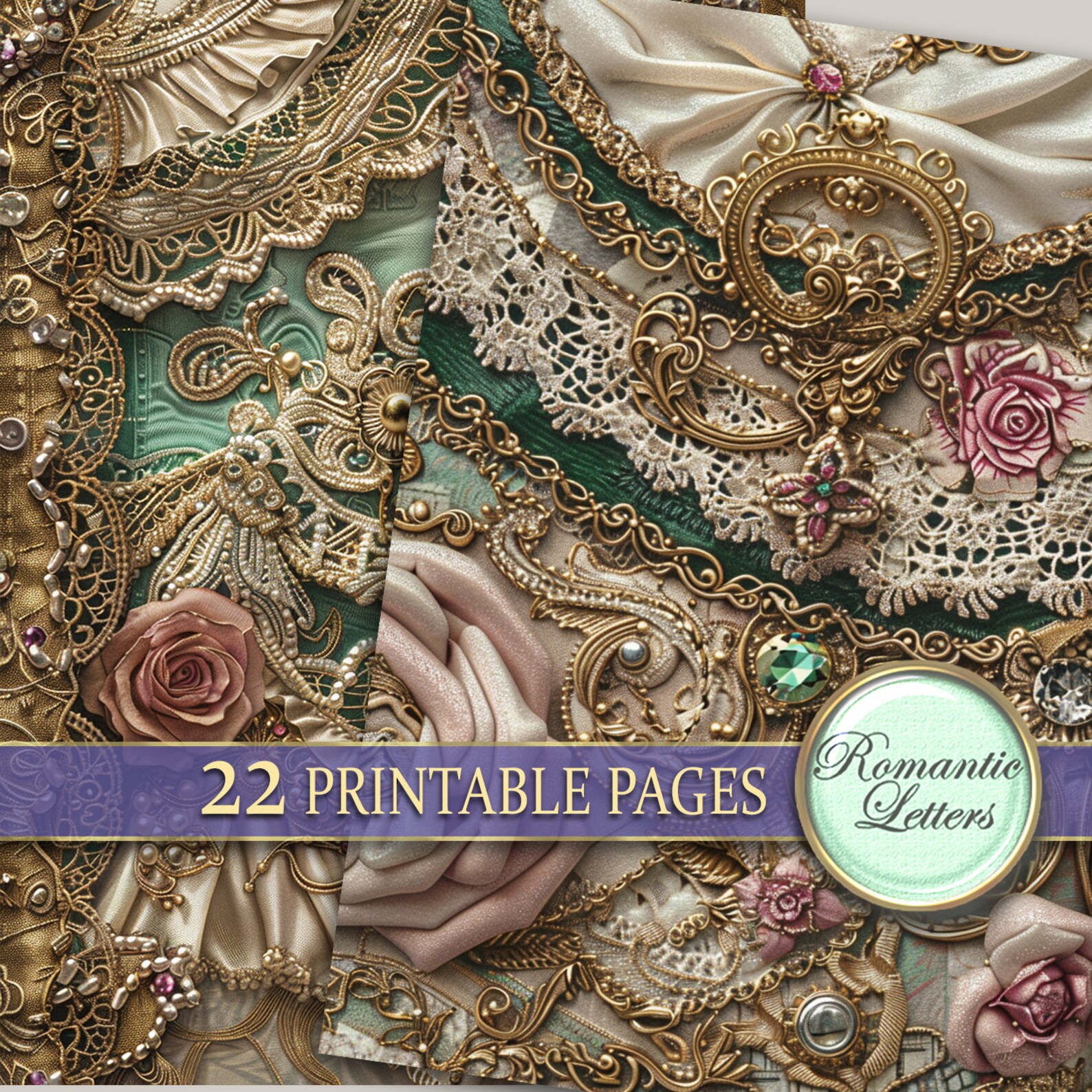 Victorian Digital Printable Scrapbook Paper Pack Junk Journal Pages ...