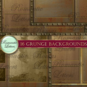 Steampunk Digital Scrapbook Paper Pack Rust Metal Texture Digital ...