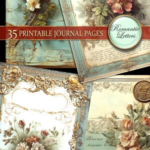 Printable Junk Journal Pages Cards Digital Scrapbook Paper Pack Antique ...