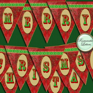 Christmas digital printable bundle sale, Christmas scrapbook banner Merry Christmas digital alphabet, digital scrapbook paper, box, clip art image 2