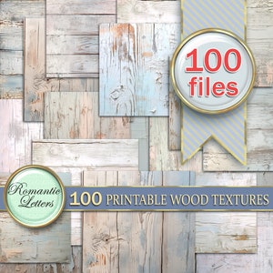 100 Carta digitale Texture legno Sfondi Scrapbook Papers vintage legno texture Shabby Chic bianco sfondo digitale cornici legno invecchiato