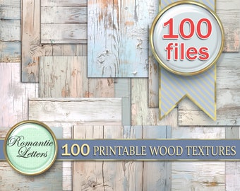 100 Digital paper Wood texture Backgrounds Scrapbook Papers vintage wood textured Shabby Chic white digital backdrop frames distressed wood