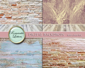 Digital Backdrop newborn room digital photo background Digital white wood texture digital backdrop background newborn Shabby Chic brick wall