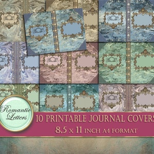 Printable Junk journal covers kit digital scrapbook cover digital printable baroque paper A4  8.5x11 digital book cover download mini album