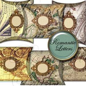 Puede incluir: Seis dise&ntilde;os de papel digital imprimibles de estilo vintage con marcos dorados ornamentados y mapas antiguos. Los papeles son perfectos para scrapbooking, creaci&oacute;n de tarjetas y otras manualidades de papel.