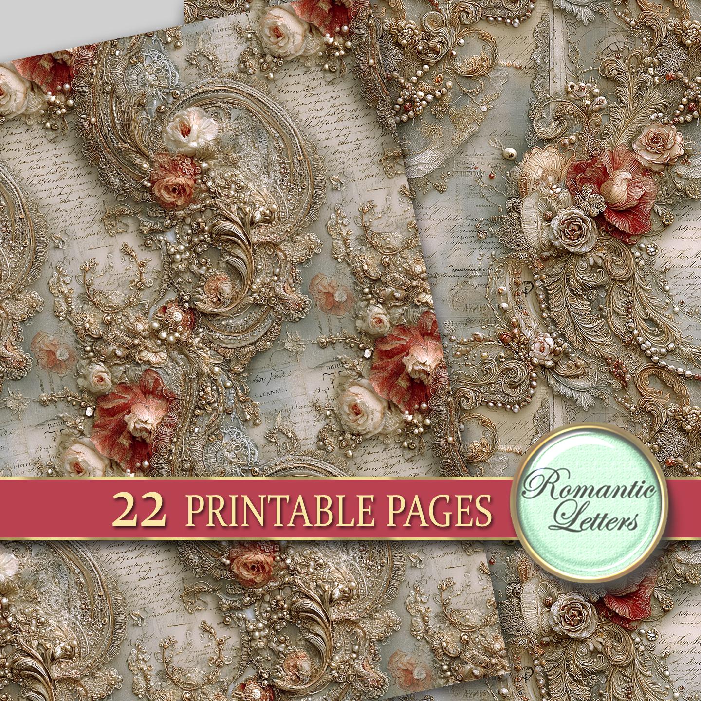Printable Floral Scrapbook Paper Pack Shabby Chic Junk Journal Pages ...