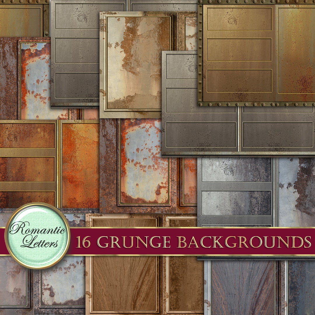 Steampunk Digital Scrapbook Paper Pack Rust Metal Texture Digital ...