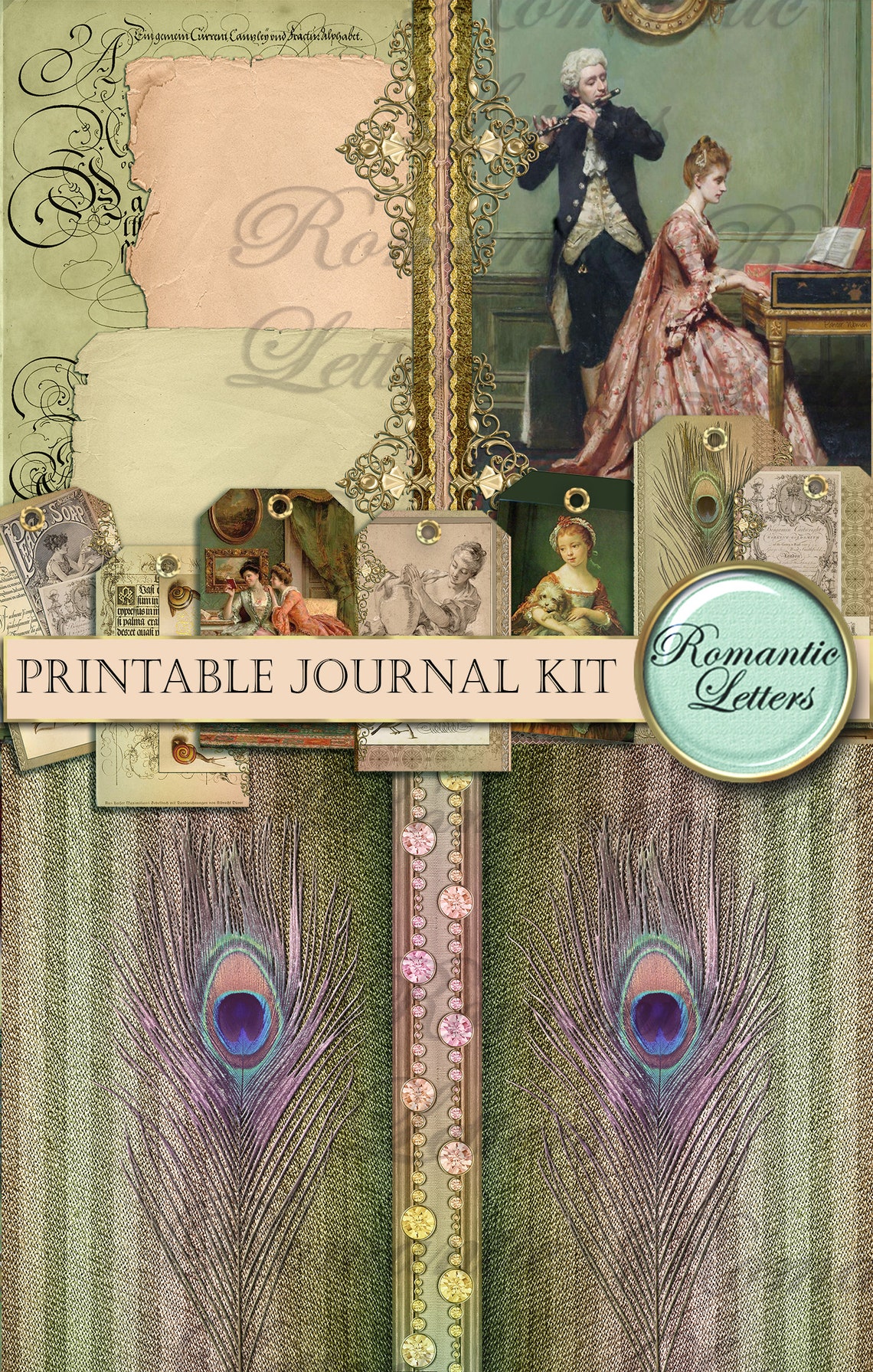 Printable Junk Journal Kit Digital Printable Craft Paper A4 - Etsy