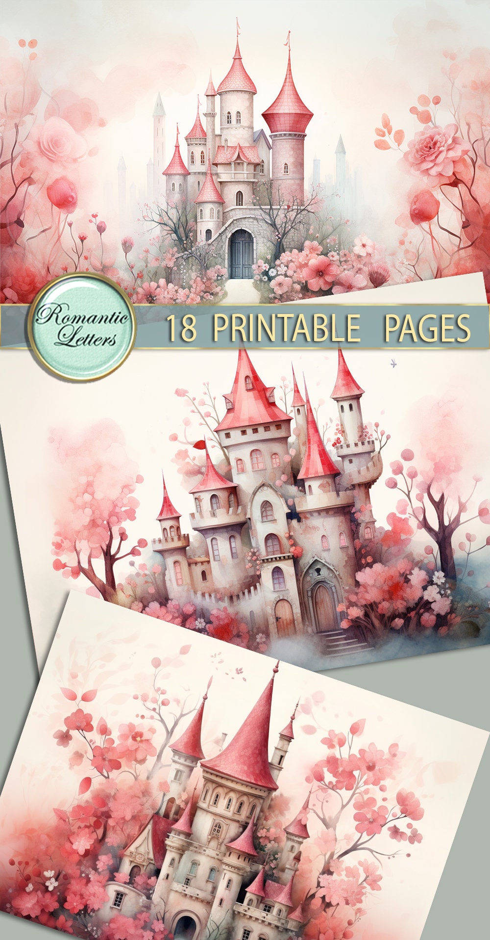 Printable Decoupage Paper Floral Digital Scrapbook Album Paper Fairy ...