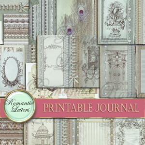 Printable Junk journal kit Victorian digital printable journal craft paper 8.5x11 mini album journal pages antique baroque paper background