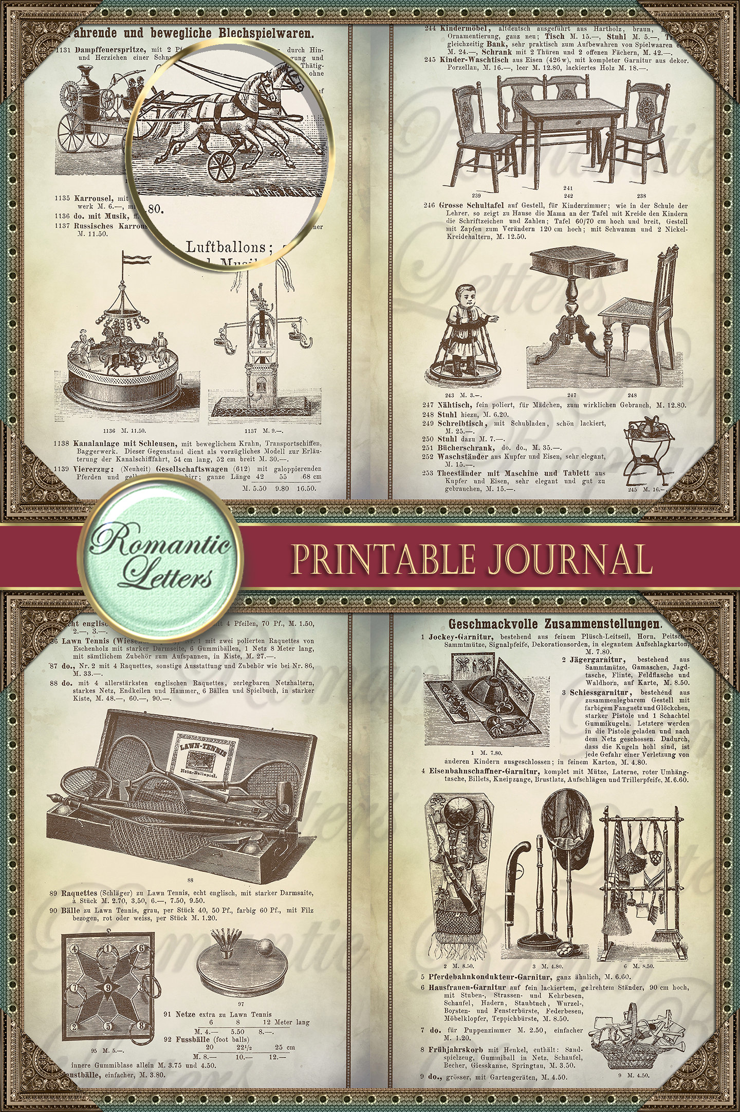 Victorian Steampunk printable journal kit digital scrapbook | Etsy
