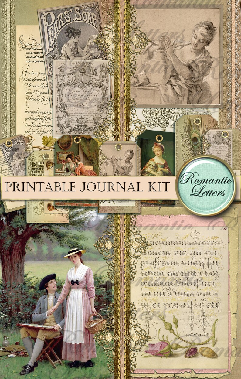 Printable Junk Journal Kit Digital Printable Craft Paper A4 8.5x11 Mini ...