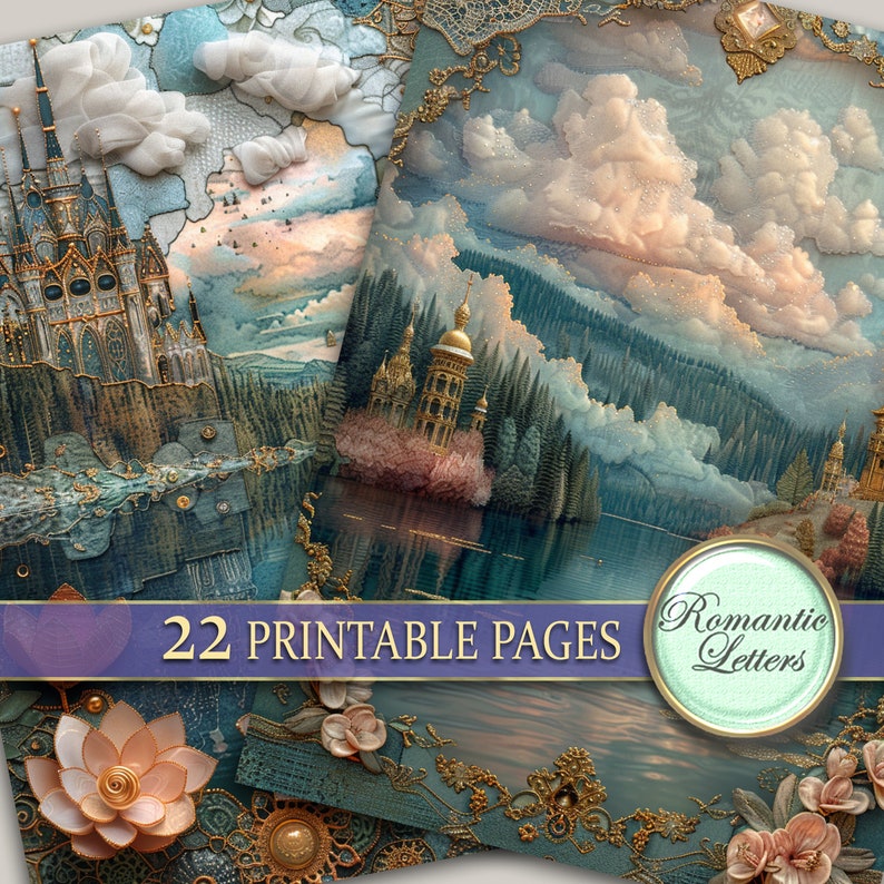 Digital Printable Scrapbook Paper Pack Fairytale Castle Patchwork ...