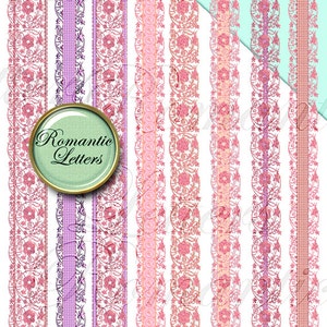 Digital scrapbook borders lace pink digital lace Clip art newborn baby digital frame clip art ribbon digital Shabby chic vintage clip art