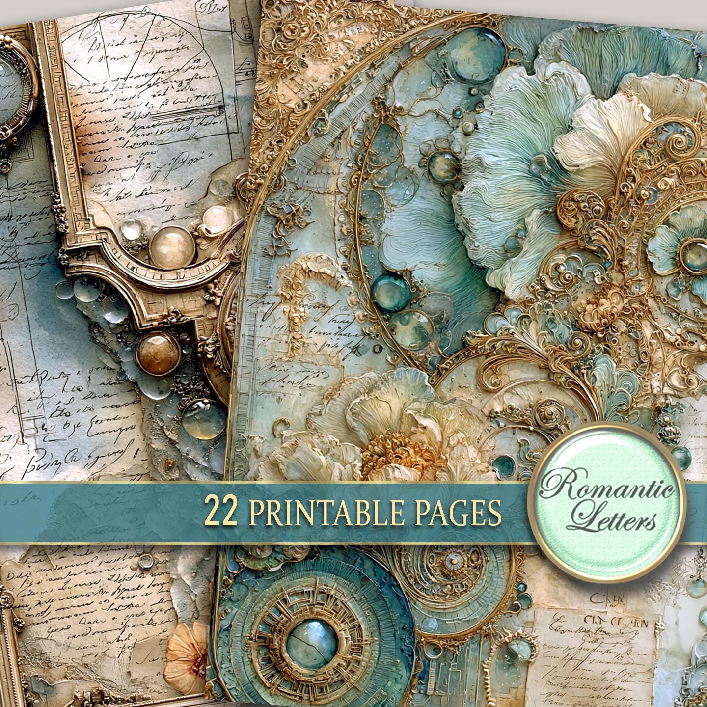 Digital Printable Antique Scrapbook Paper Pack Junk Journal Pages ...
