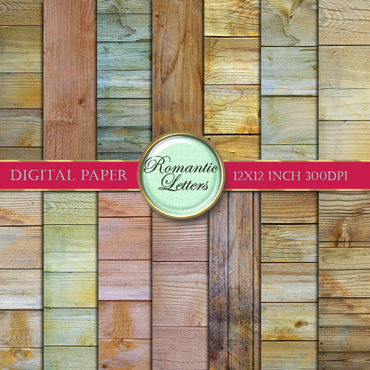 Digital Paper Pack Wood Texture Digital Scrapbook Wood Etsy