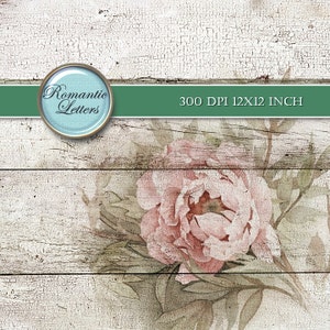 Digital scrapbooking paper background digital wedding paper background sepia wood printable decoupage paper digital scrapbook vintage rose image 5