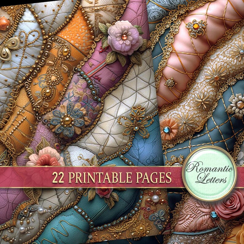 Digital Printable Scrapbook Paper Pack Junk Journal Pages Luxury ...