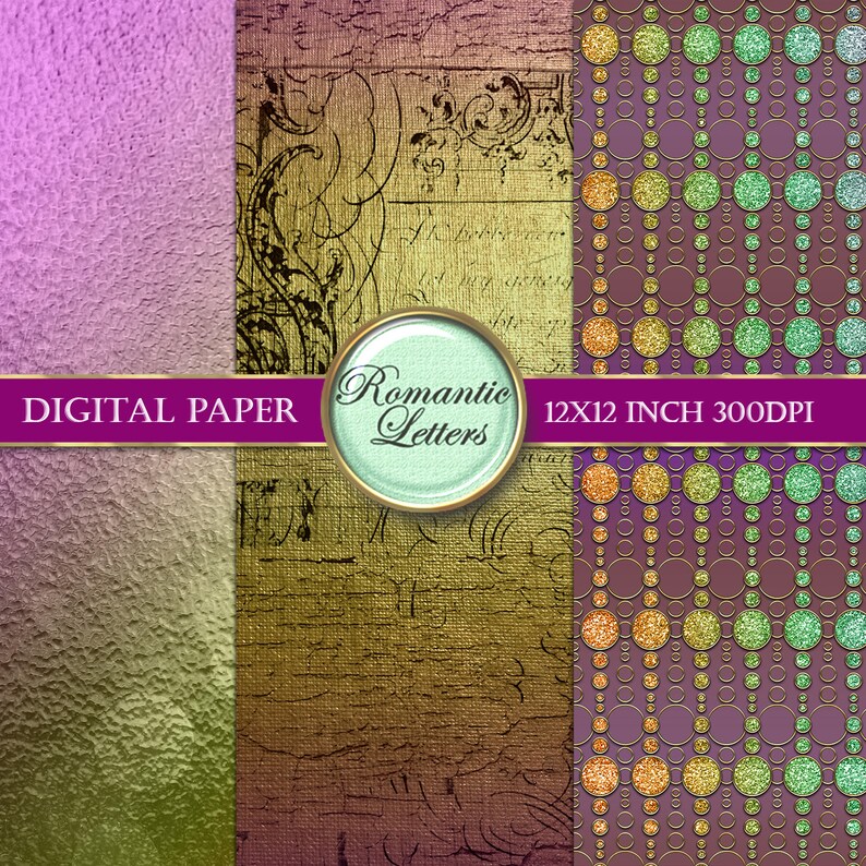 Digital scrapbook pages 12x12 scrapbook background paper digital scrapbook album paper digital paper gold foil vintage paper gold download