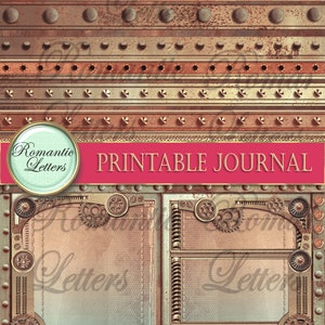 Steampunk Printable Junk Journal Kit Industrial Digital Scrapbook ...