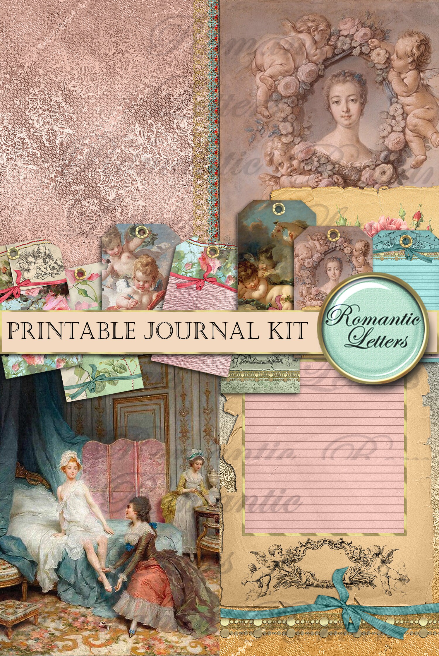 Printable Junk Journal Kit Digital Collage Sheet Printable Junk Journal ...