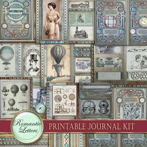 Steampunk Printable Junk Journal Kit Industrial Digital Scrapbook ...