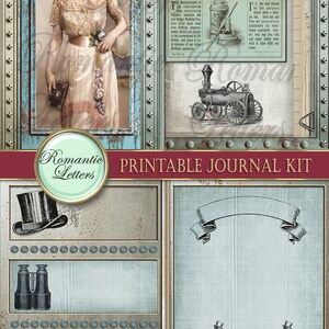 Steampunk Printable Junk Journal Kit Industrial Digital Scrapbook ...