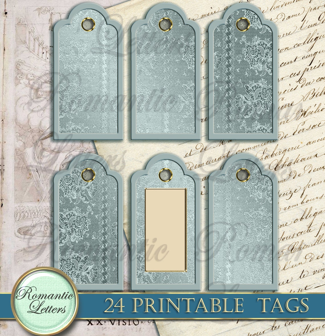 Printable junk journal tags printable gift tags printable | Etsy
