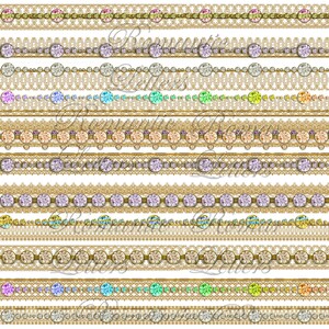 Diamond Gold Lace Clip Art Digital Scrapbook Border Digital Gemstone ...