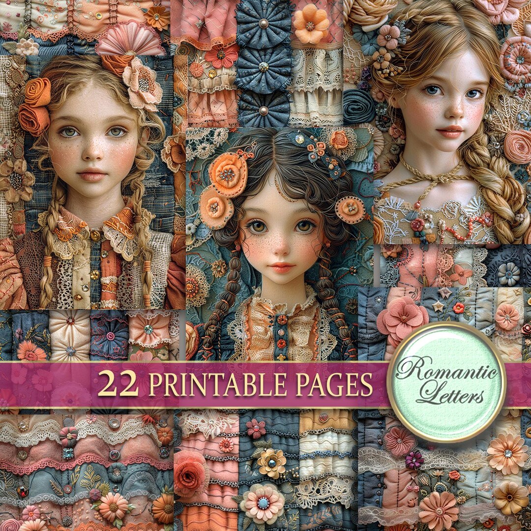 Digital Printable Scrapbook Paper Pack Junk Journal Paper Patchwork ...