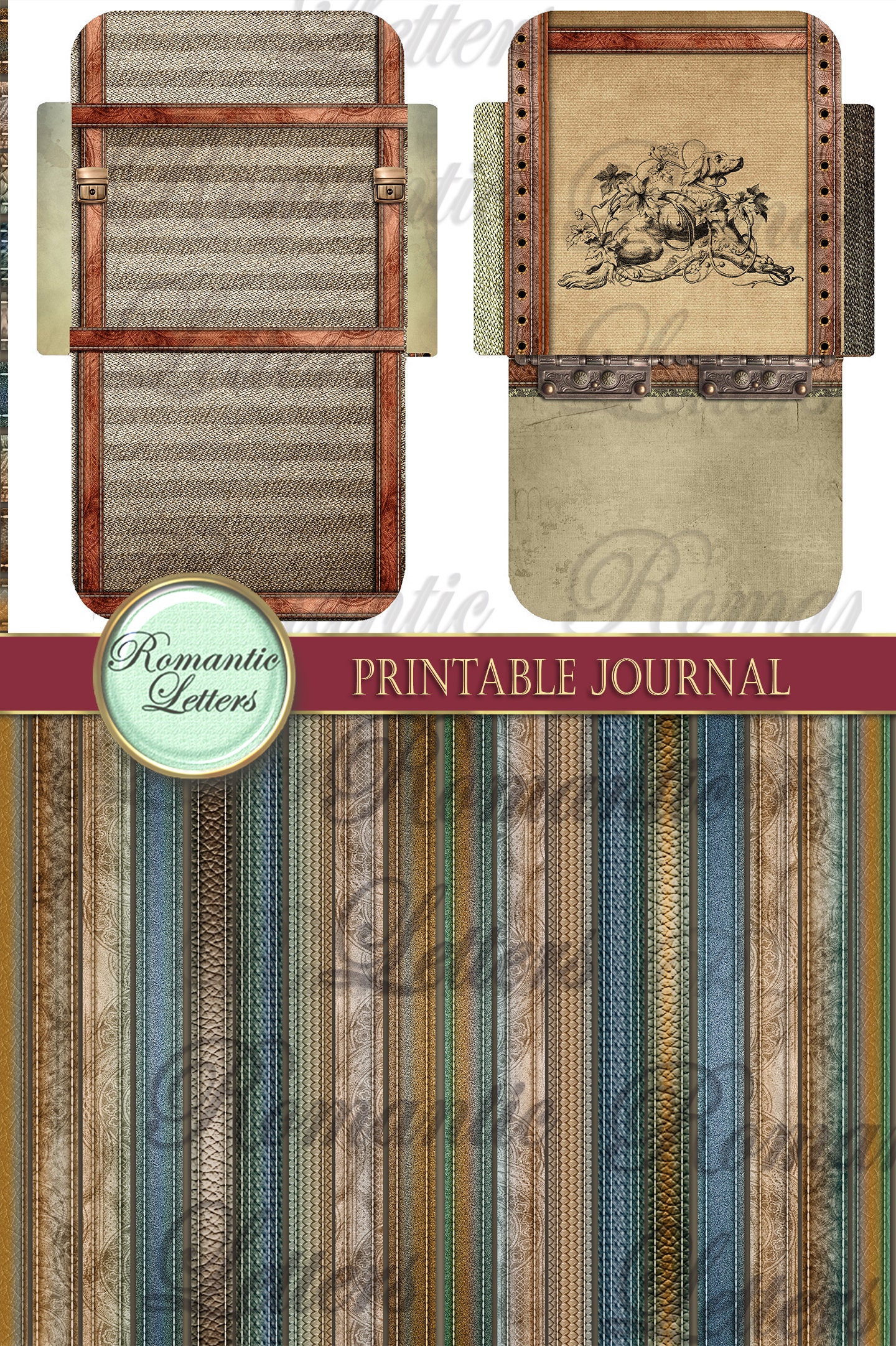 Victorian Steampunk printable journal kit digital scrapbook | Etsy