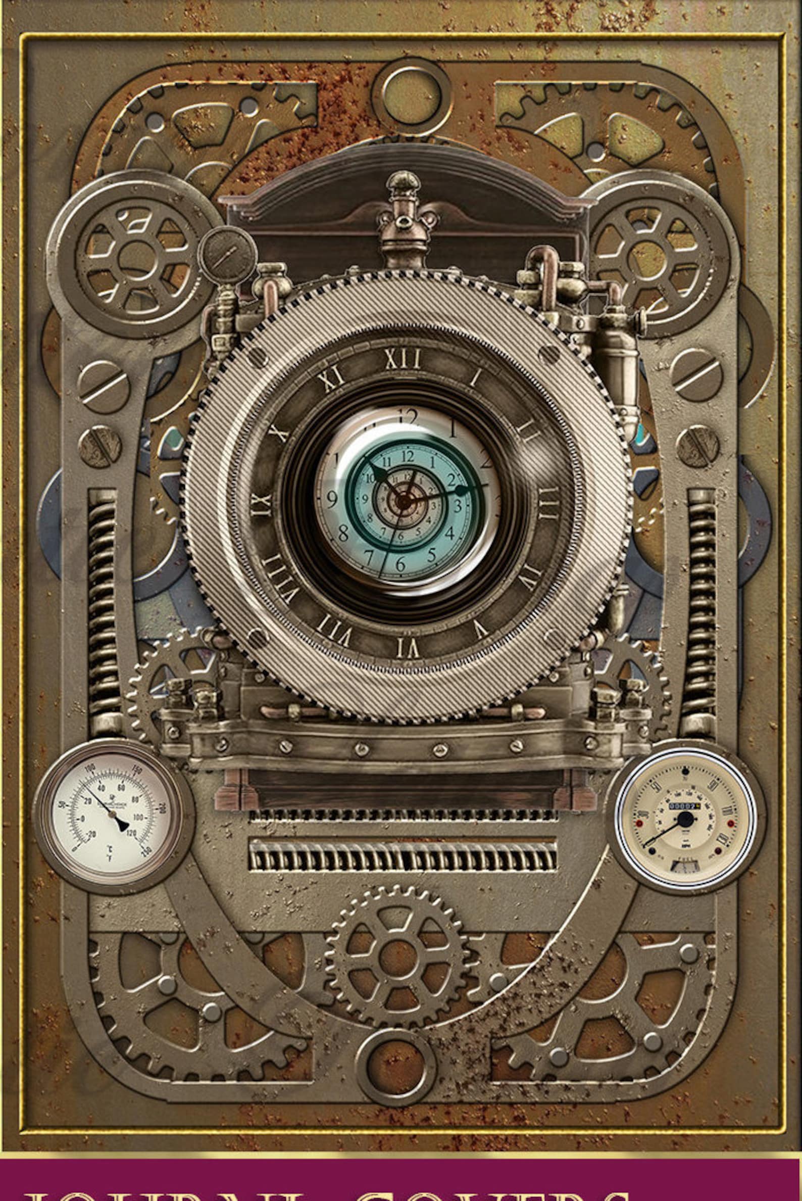 Steampunk Printable Journal Covers Industrial Digital - Etsy