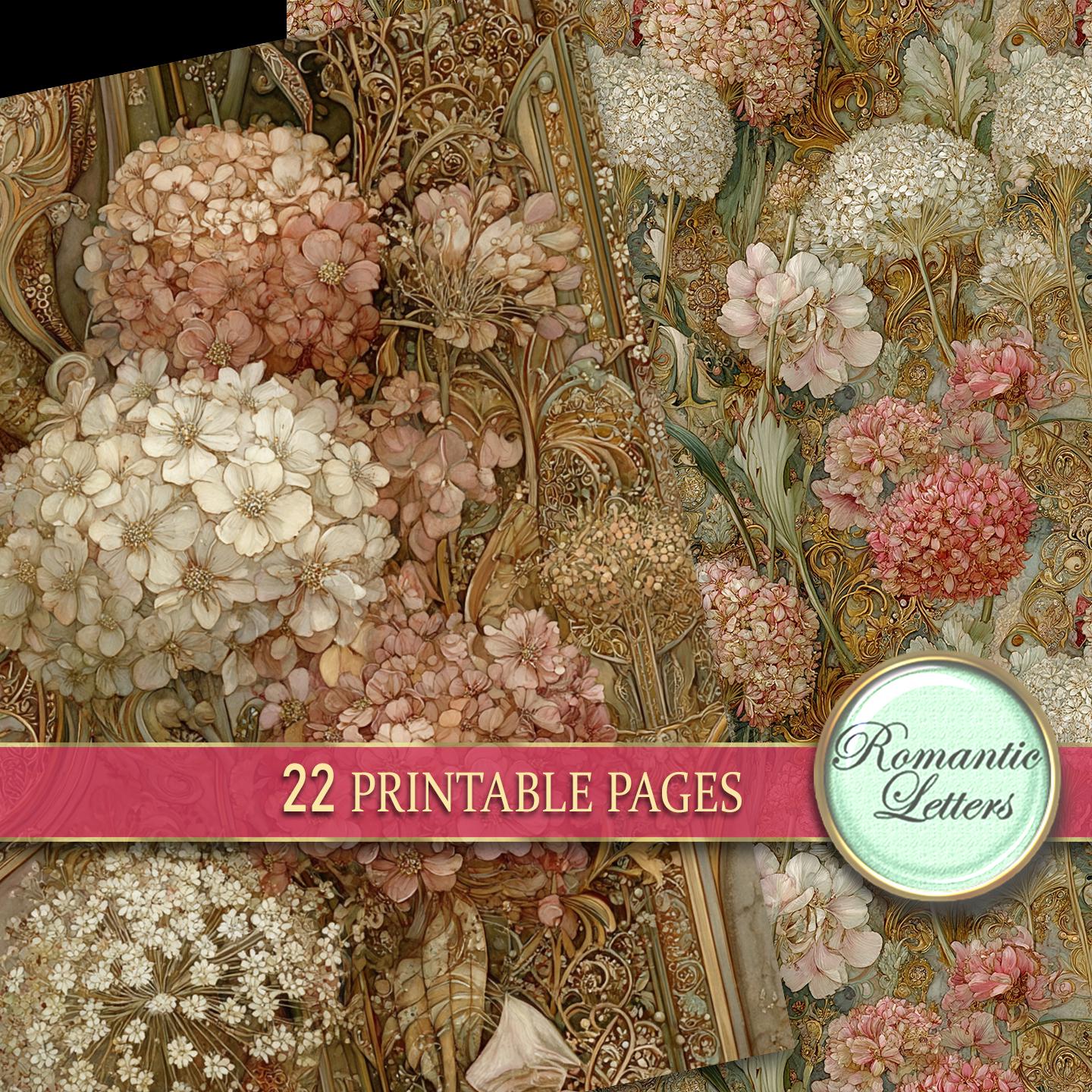 Vintage Junk Journal Pages Digital Scrapbook Paper Pack Shabby Chic ...