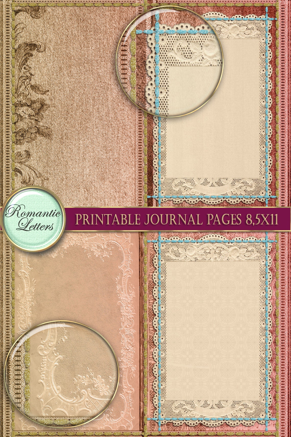 Printable Junk Journal Pages Printable Paper Craft A4 Vintage - Etsy