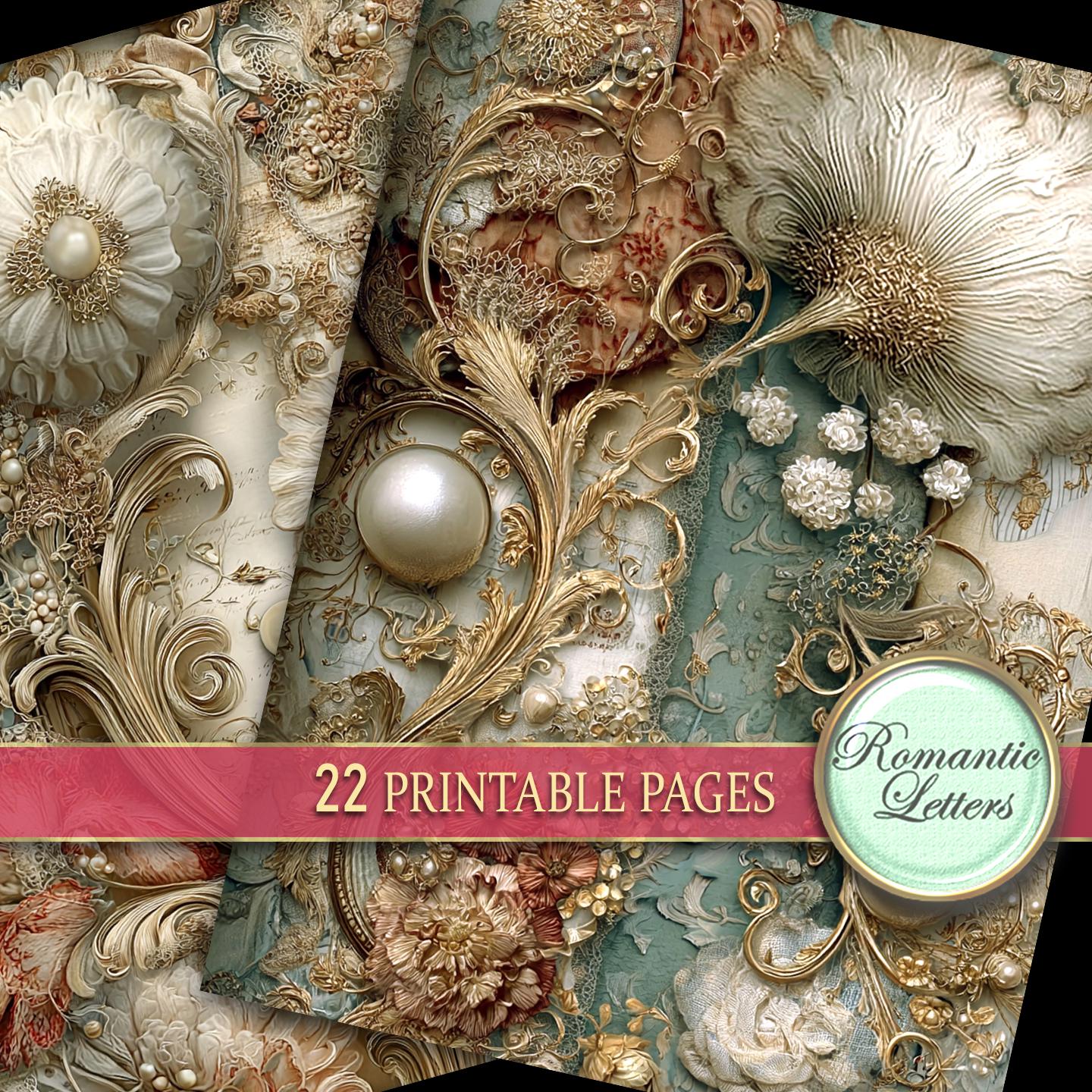 Digital Printable Scrapbook Paper Pack Junk Journal Pages Flower ...
