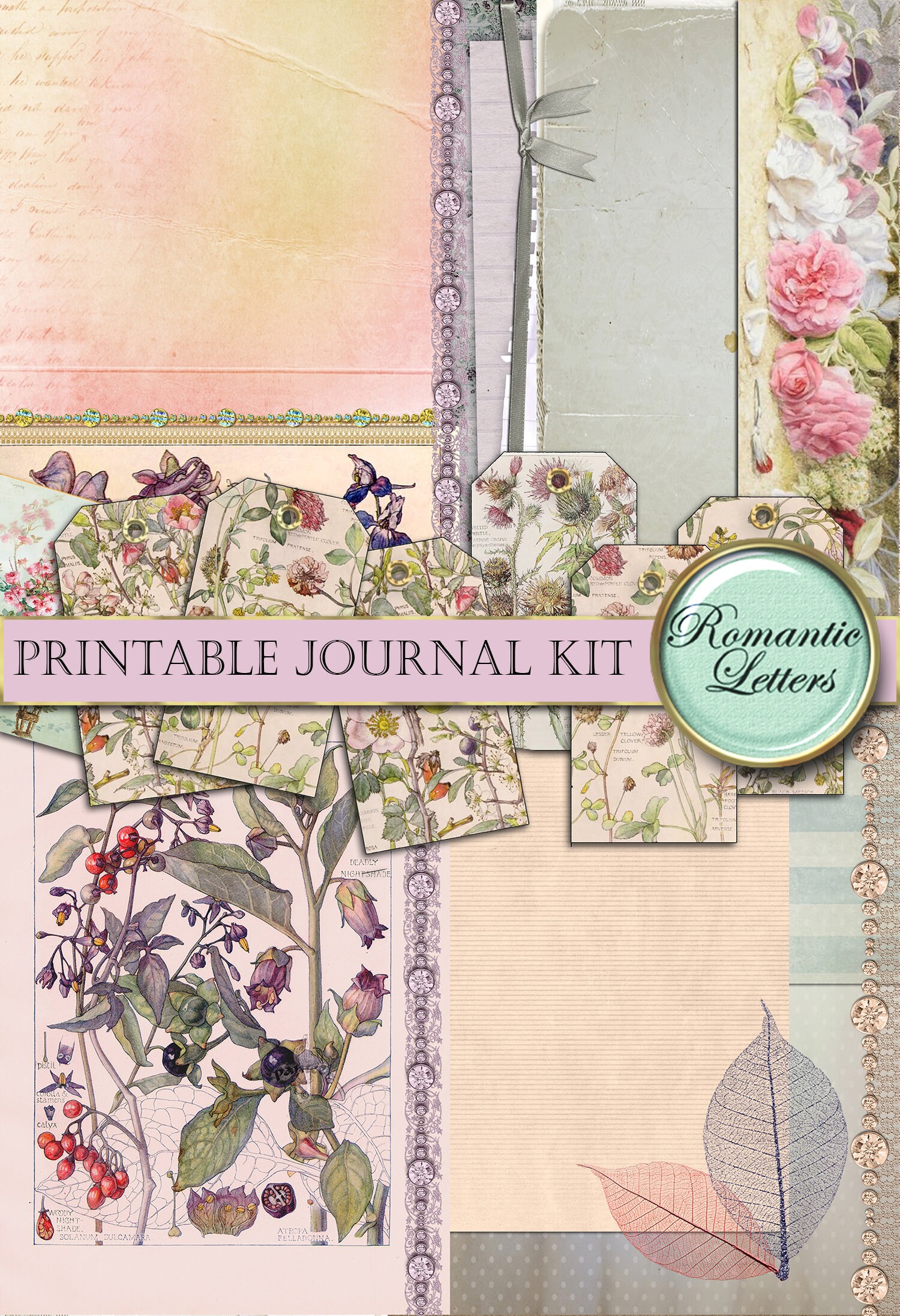 Printable Junk Journal Kit Digital Collage Sheet Printable Junk Journal ...
